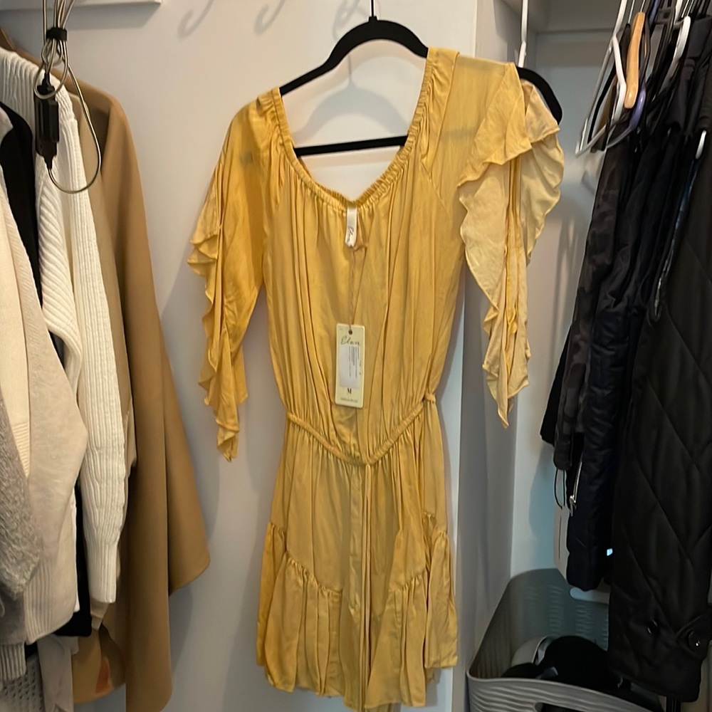 Yellow Dress- romantic sleeve- resort wear